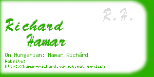 richard hamar business card
